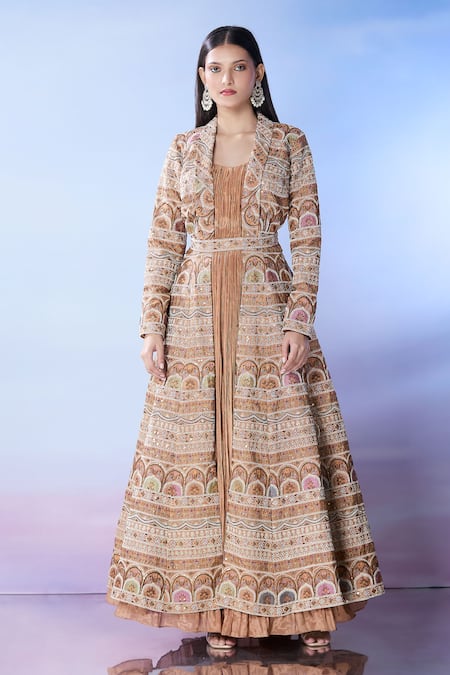 Samyukta Singhania Pleated Anarkali With Embroidered Jacket 