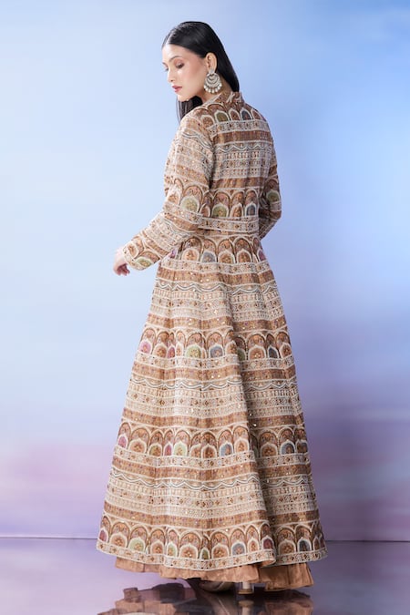 Samyukta Singhania Pleated Anarkali With Embroidered Jacket 