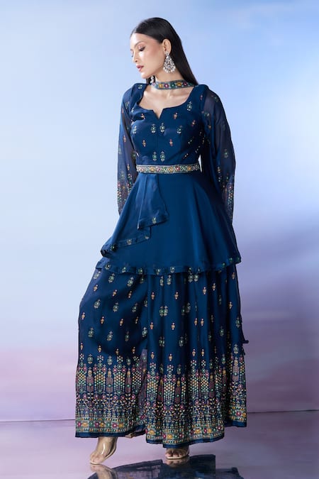 Samyukta Singhania Embroidered Anarkali Palazzo Set 