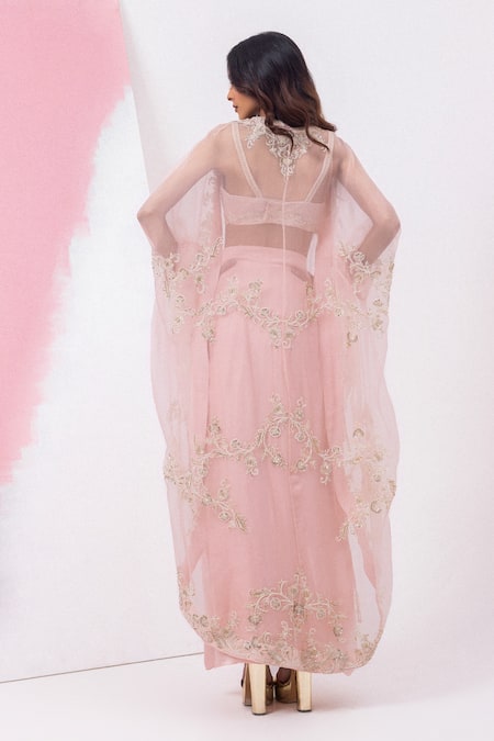 Mehak Sharma Draped Asymmetric Skirt Set With Cape 