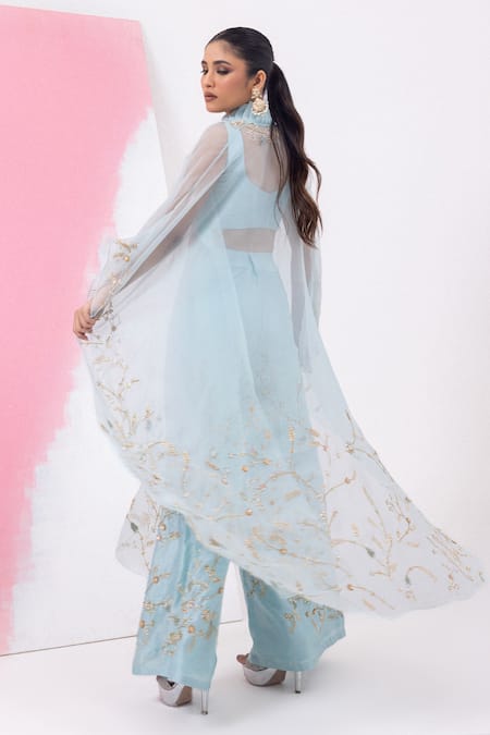 Mehak Sharma Embroidered Sharara Set With Cape 