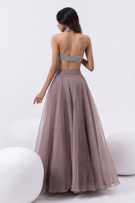 Mehak Sharma Embroidered Grey Lehenga Set 