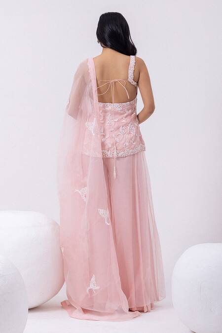 Mehak Sharma Pearl Embroidered Kurta & Sharara Set 