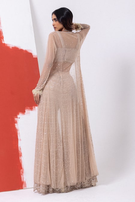 Mehak Sharma Cutdana Embroidered Cape & Sharara Set 