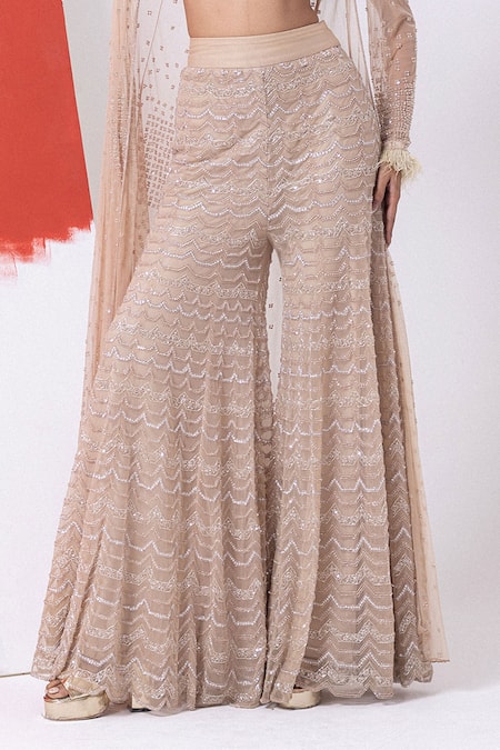 Mehak Sharma Pink Tulle Sequins, Cut Work, Pearls Cutdana Embroidered Cape And Sharara Set Online at Aza Fashions Mehak Sharma_Pink Tulle Sequins, Cut Work, Pearls Cutdana Embroidered Cape And Sharara Set _Online_at_Aza_Fashions