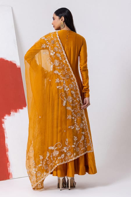 Mehak Sharma Floral Cutdana Embroidered Anarkali Set 