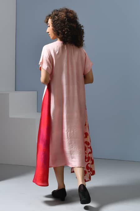 Inkpikle Paisley Printed Asymmetric Panel Dress 