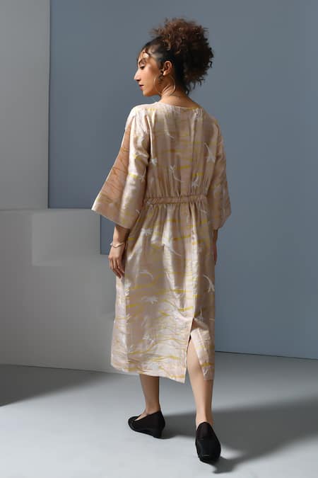 Inkpikle Mogra Print Boxy Midi Dress 