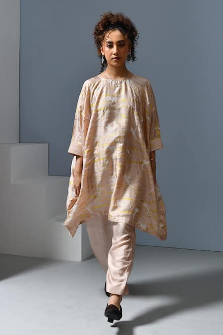 Inkpikle Mogra Print Flared Kurta With Pant 