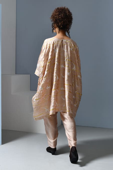 Inkpikle Beige Mogra Printed Kurta & Pant Set 