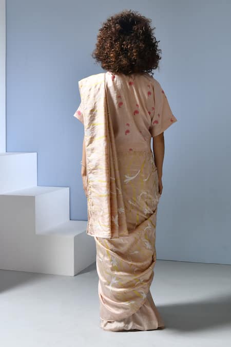 Inkpikle Mogra Print Pallu Saree 