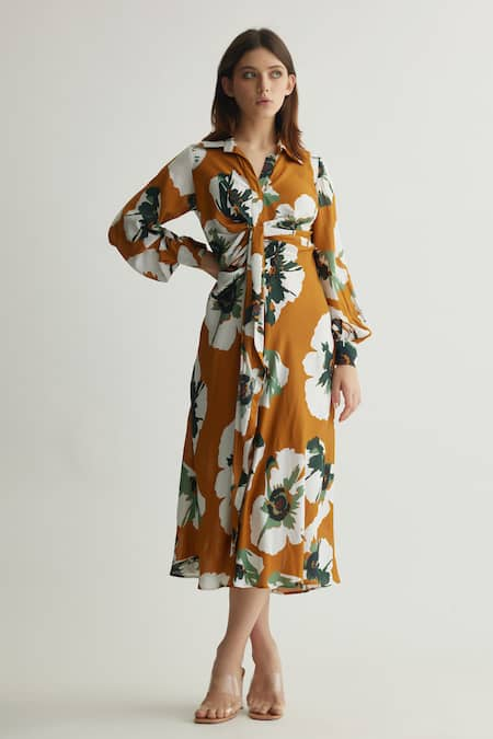 KoAi Floral Print Tie-Up Dress 