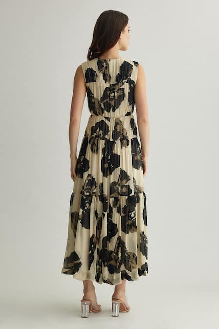 Koai Floral Tiered Midi Dress 