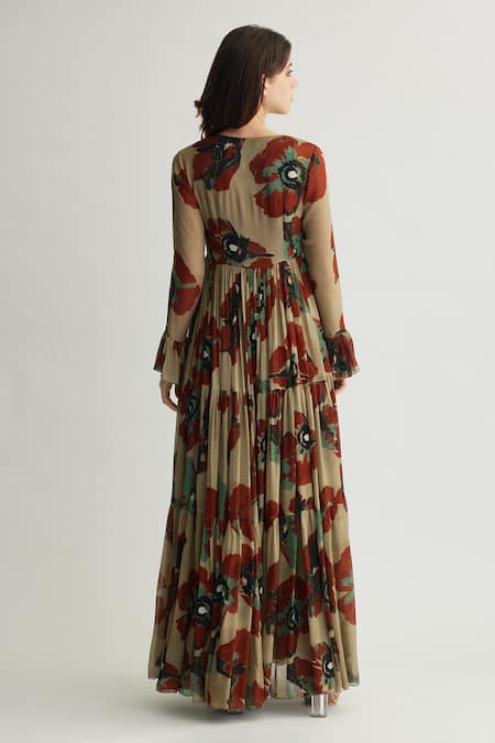 Koai Three-Layered Floral Cape 