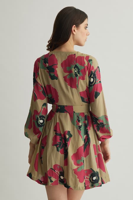 Koai Floral Pattern Short Dress 