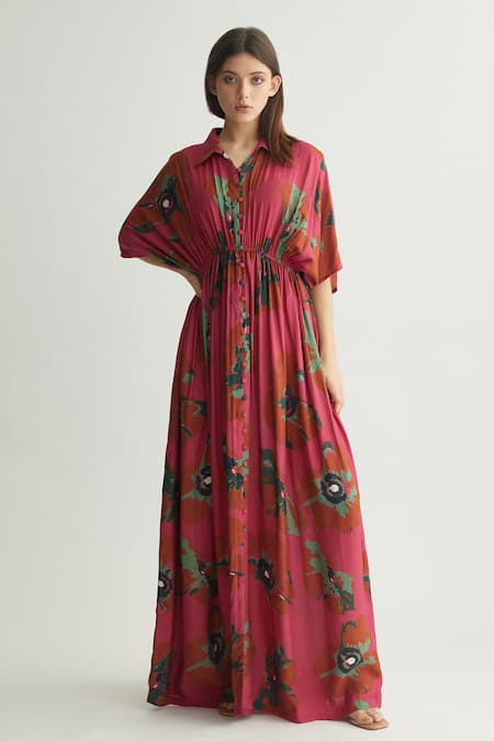 KoAi Floral Pattern Gathered Dress 