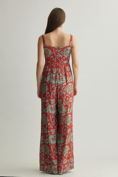 Koai Floral Print Sleeveless Jumpsuit 