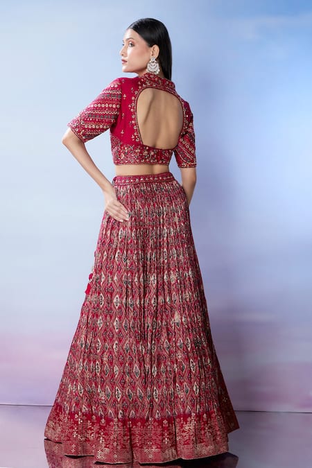 Samyukta Singhania Mirror & Resham Embroidered Lehenga Set 