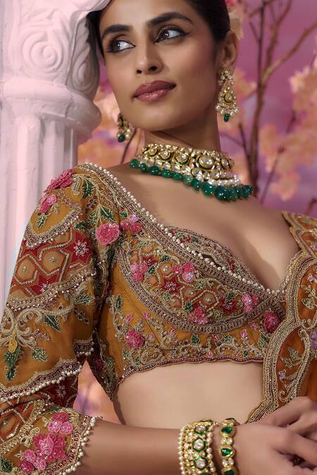 Buy Label Ankush Jain Orange Organza, Silk, Tissue Sequins, Beads, Sunset Kali 3d Lehenga Set Online at Aza Fashions Buy_Label Ankush Jain_Orange Organza, Silk, Tissue Sequins, Beads, Sunset Kali 3d Lehenga Set _Online_at_Aza_Fashions