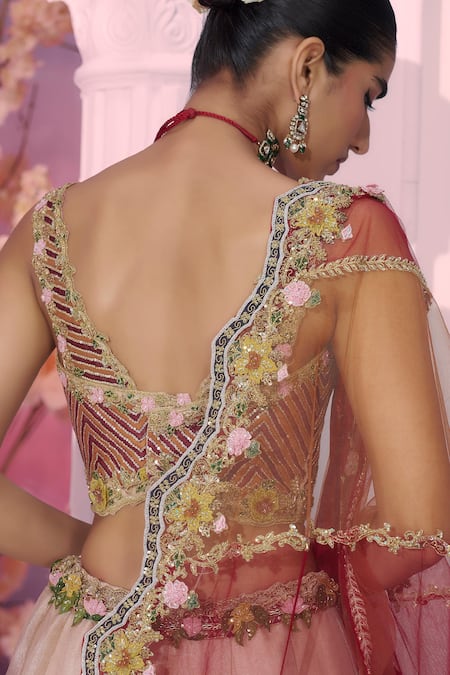 Label Ankush Jain 3D Patchwork Embroidered Lehenga Set 