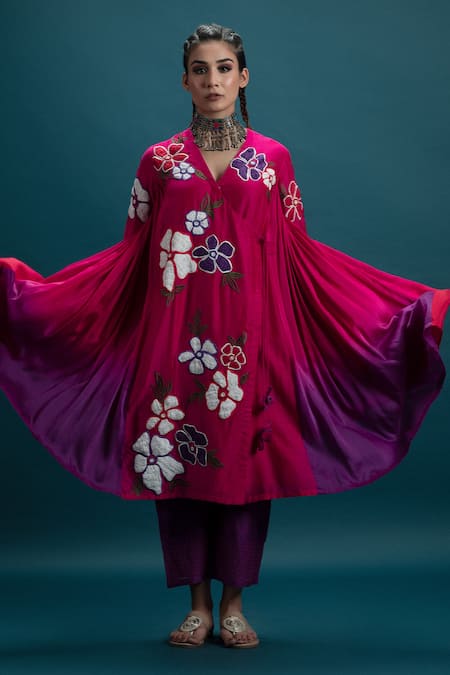 Svastih Adriana Ombre Floral Embroidered Tunic With Pant 