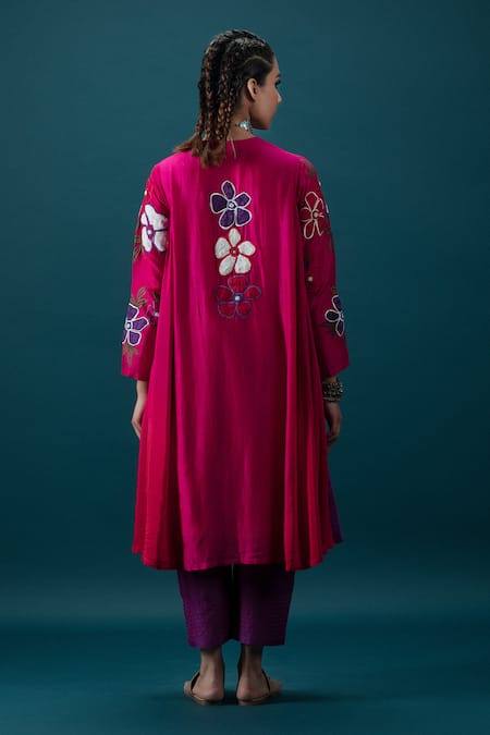 Svastih Magenta Ombre Floral Tunic & Pant Set 