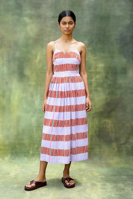 Doodlage Stripe Print Sundress 