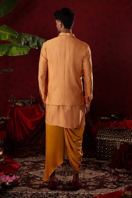 Pooja Bagaria Ajrakh Print Kurta & Draped Dhoti Pant 