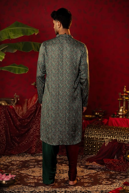 Pooja Bagaria Ajrakh Print Kurta & Draped Dhoti Pant 