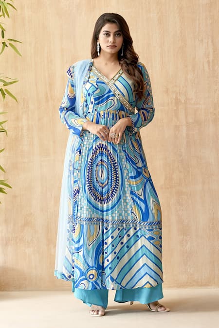 Seams Pret And Couture Crystal Printed Anarkali Set 