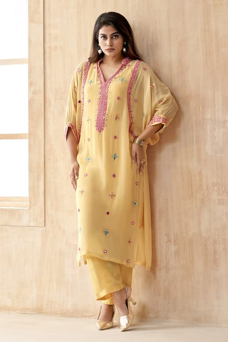 Seams Pret And Couture Fauzia Embroidered Kurta With Pant 