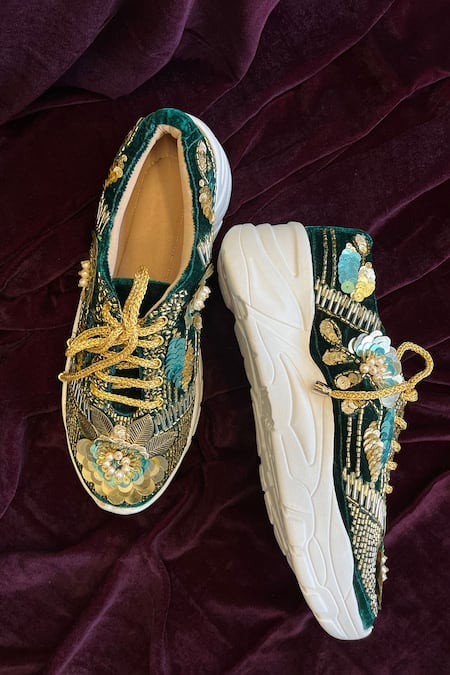 ZORI WORLD Bombay 3D Floral Sequin Sneakers 