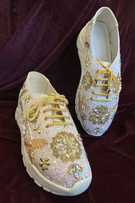 ZORI WORLD Varanasi Holographic Sequin Embellished Sneakers 