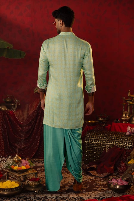 Pooja Bagaria Geometric Florin Print Kurta & Dhoti Pant Set 