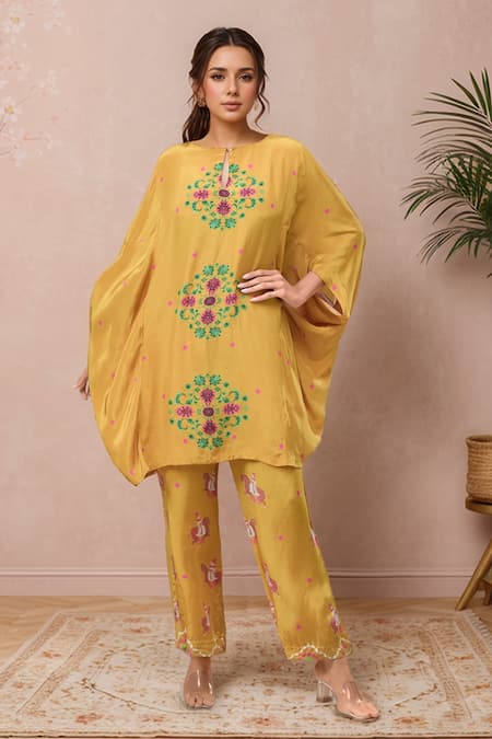 Rajat K Tangri Floral Print Kaftan With Pant 