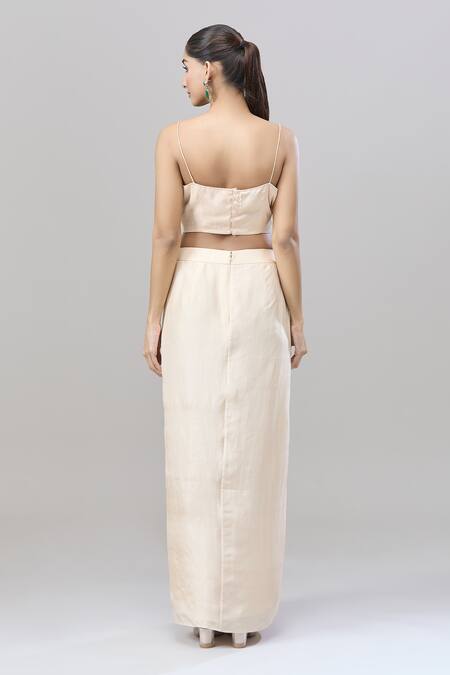 Buy Anand Kabra Beige Silk Zari, Embroidery Round Neck Scallop Cutwork Cape Top And Skirt Set Online at Aza Fashions Buy_Anand Kabra_Beige Silk Zari, Embroidery Round Neck Scallop Cutwork Cape Top And Skirt Set_Online_at_Aza_Fashions