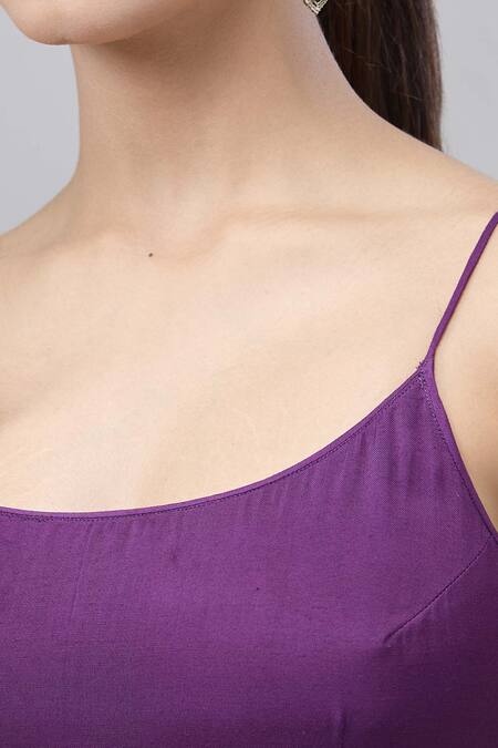 Buy_Anand Kabra_Purple Cotton Embroidery Round Neck Floral Cape Skirt Set_Online_at_Aza_Fashions