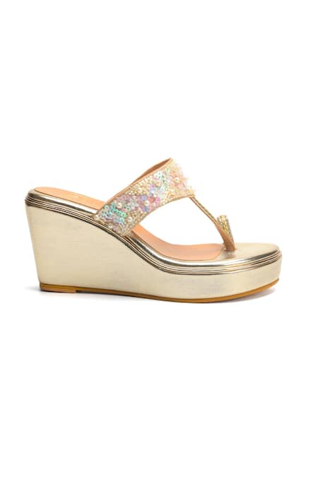 Nidhi Bhandari Floral Confetti Embellished Wedges 