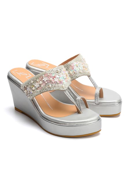 NIDHI BHANDARI Stone & Bead Embroidered Patch Wedges 