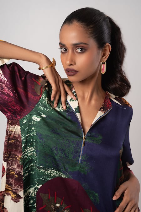 Buy Advait Multi Color Linen, Satin Open Neck Multicolor Abstract Asymmetric Kurta Set Online at Aza Fashions Buy_Advait_Multi Color Linen, Satin Open Neck Multicolor Abstract Asymmetric Kurta Set _Online_at_Aza_Fashions