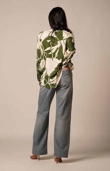 Advait Green Abstract Floral Print Shirt 