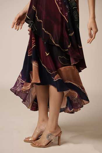 Shop Advait Purple Crepe Halter Neck Asymmetric Layered Dress Online at Aza Fashions Shop_Advait_Purple Crepe Halter Neck Asymmetric Layered Dress _Online_at_Aza_Fashions