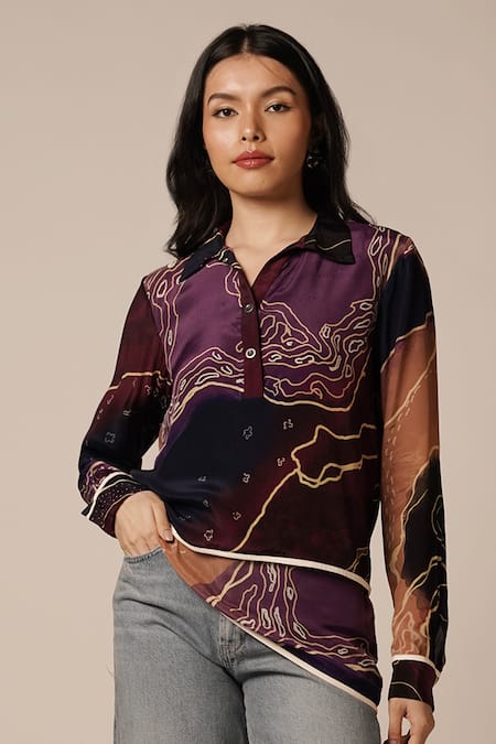 Advait River Print Layered Shirt 