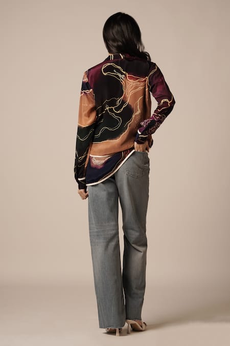 Advait Abstract Geometric Layered Shirt 