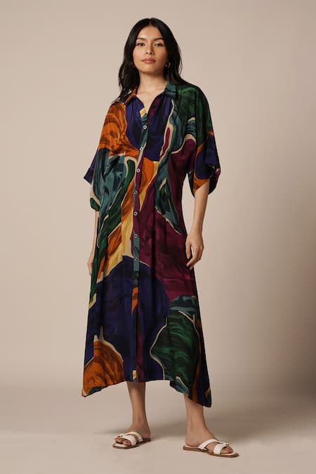 Advait Umi Abstract Print Kimono Dress 