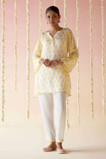 Nero India Flower Butti Print Kurta With Pant 