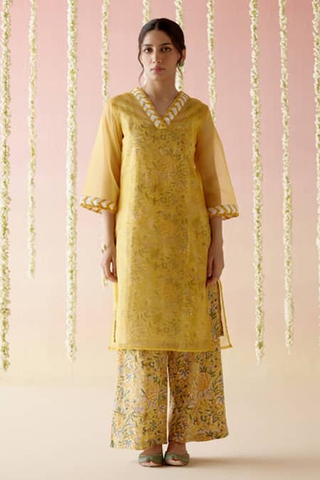 Nero India Organza Sheer Kurta & Pant Set 