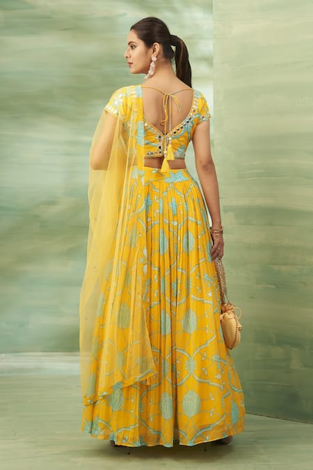 Seams Pret And Couture Floral Veil Printed Lehenga Set 