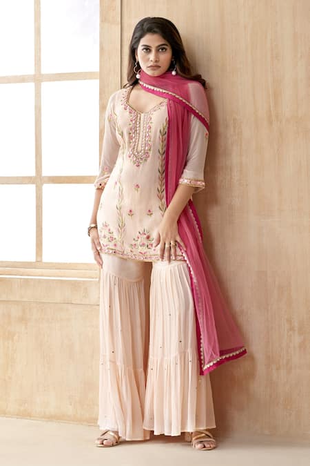 Seams Pret And Couture Roohi Embroidered Kurta Sharara Set 