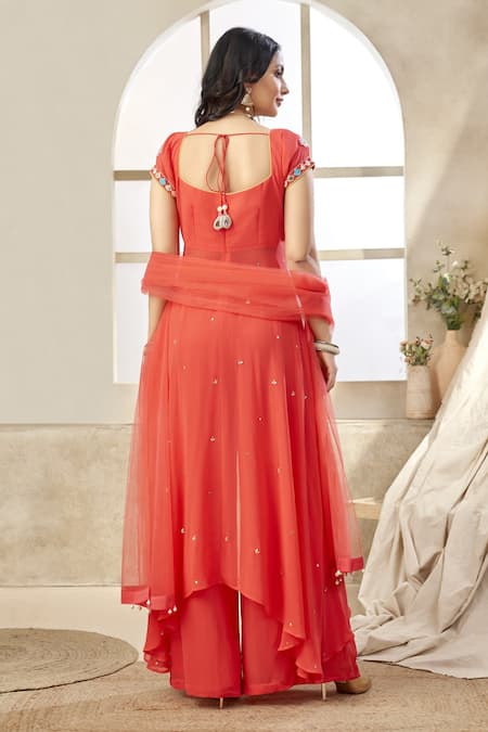 Seams Pret And Couture Floral Applique Tunic Pant Set 